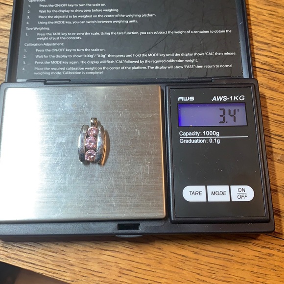 Sterling Silver Pink Cubic Zirconia Small Pendant - Picture 16 of 16